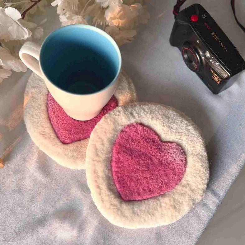 Pink Heart Coasters