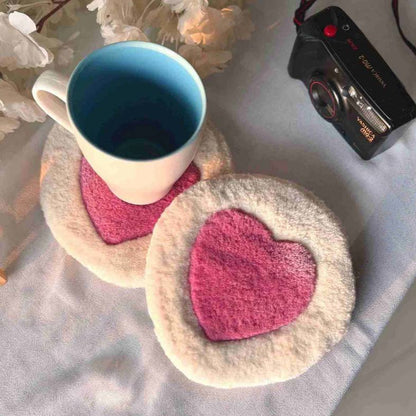 Pink Heart Coasters